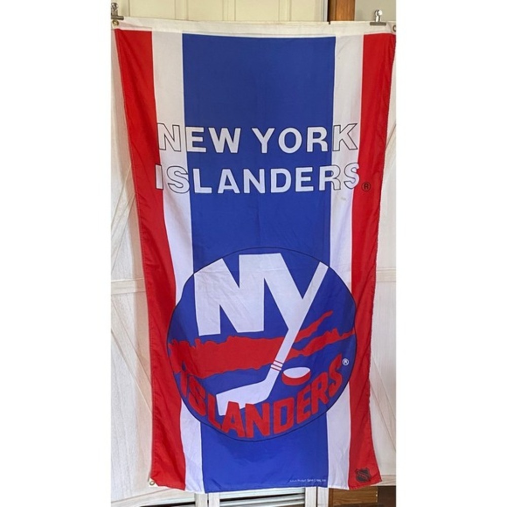 Vintage 1991 NHL New York Islanders‎ Red White Blue Banner